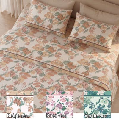 Completo Lenzuola Biancaluna Tiffany 100% Cotone